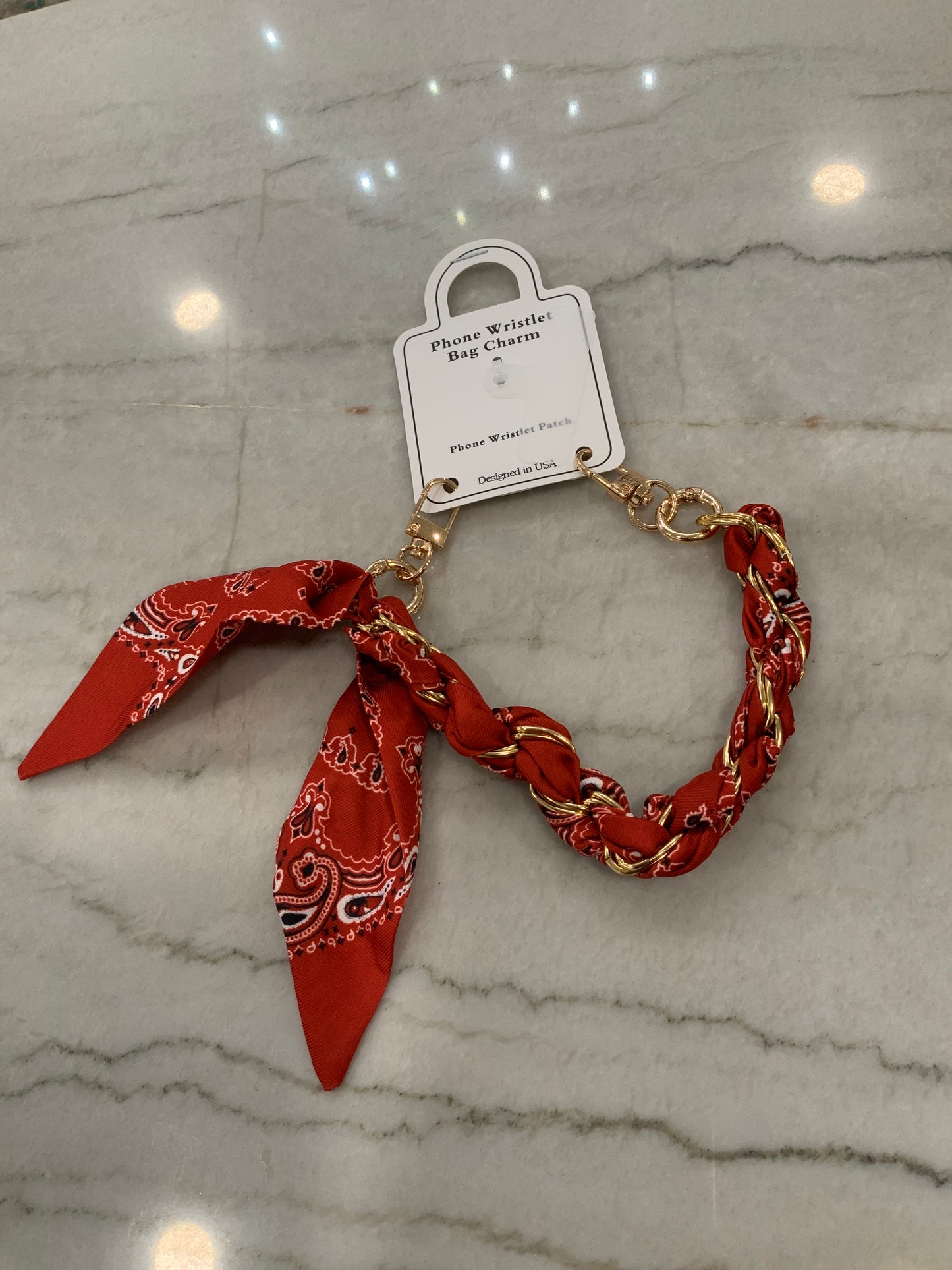 Scarf Phone Wristlet Red Bandana