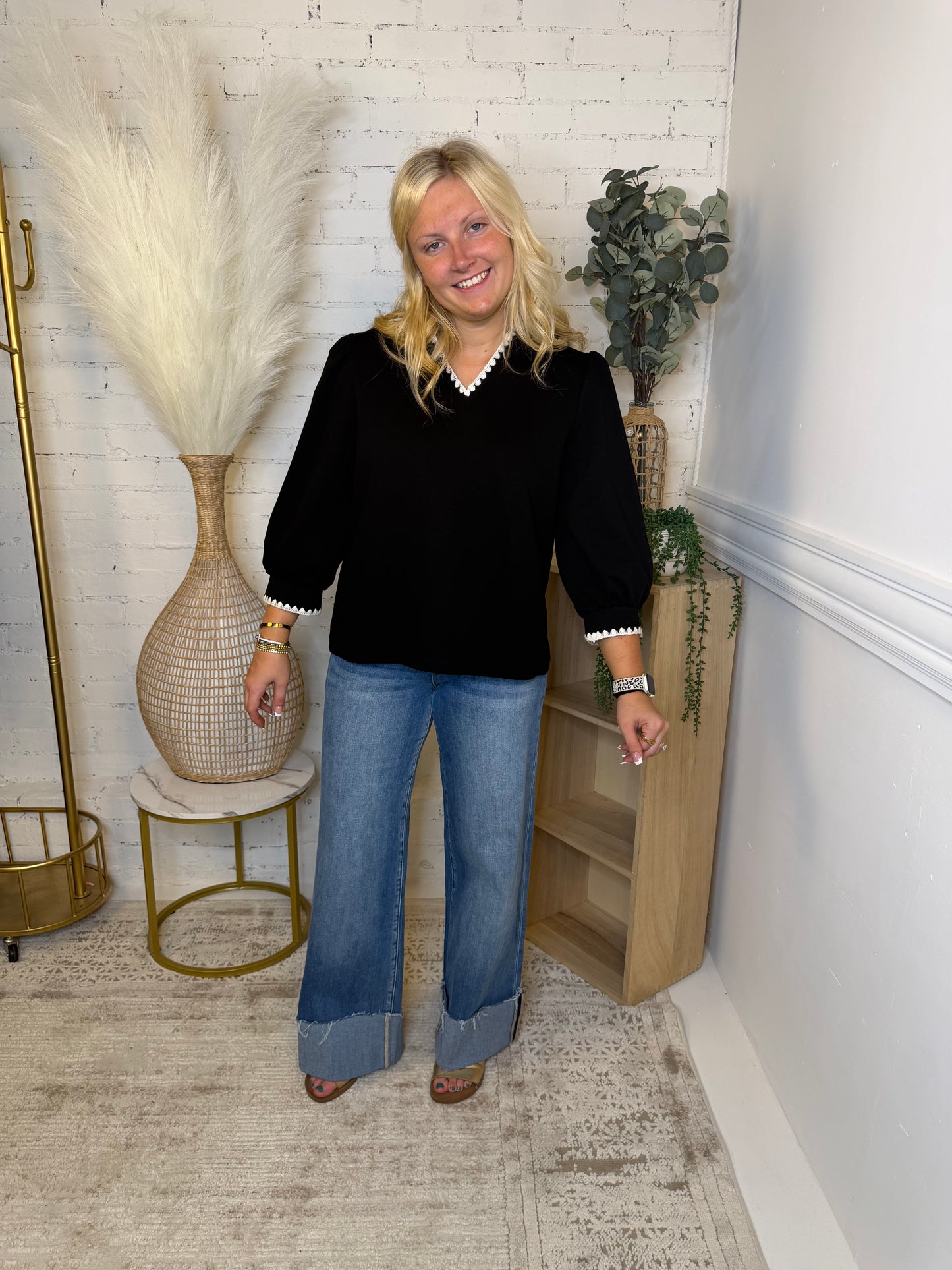 All Business Black Blouse