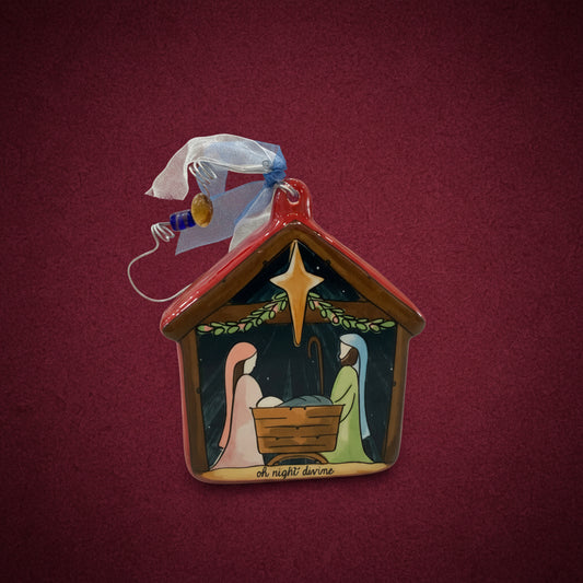 Oh Night Divine Nativity Puff Ornament