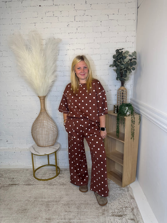 Mocha Polka Dot Set