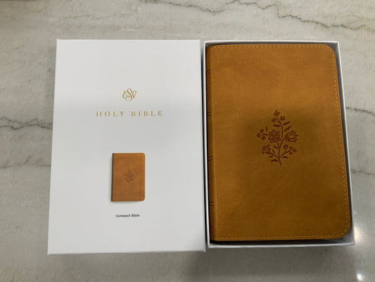 Brown Flower Compact Bible ESV