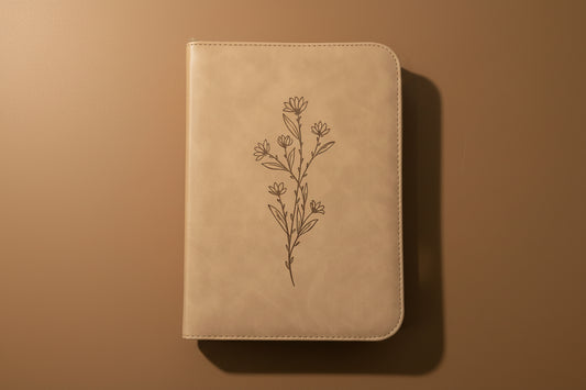 Tan Floral Bible Case