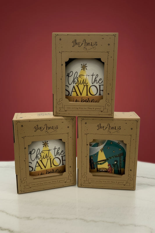 Savior is Born Puff Ornament