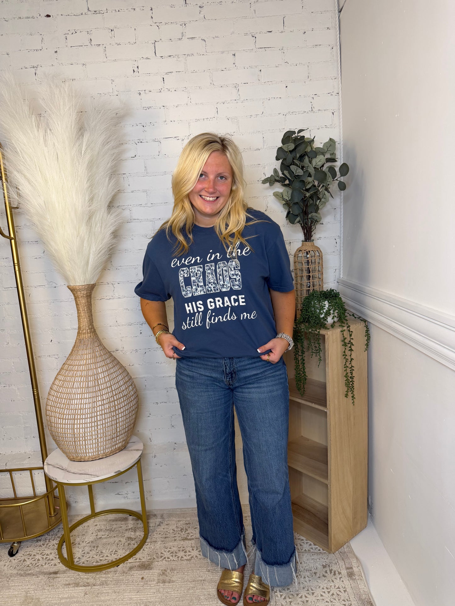 Even In Chaos Navy Tshirt