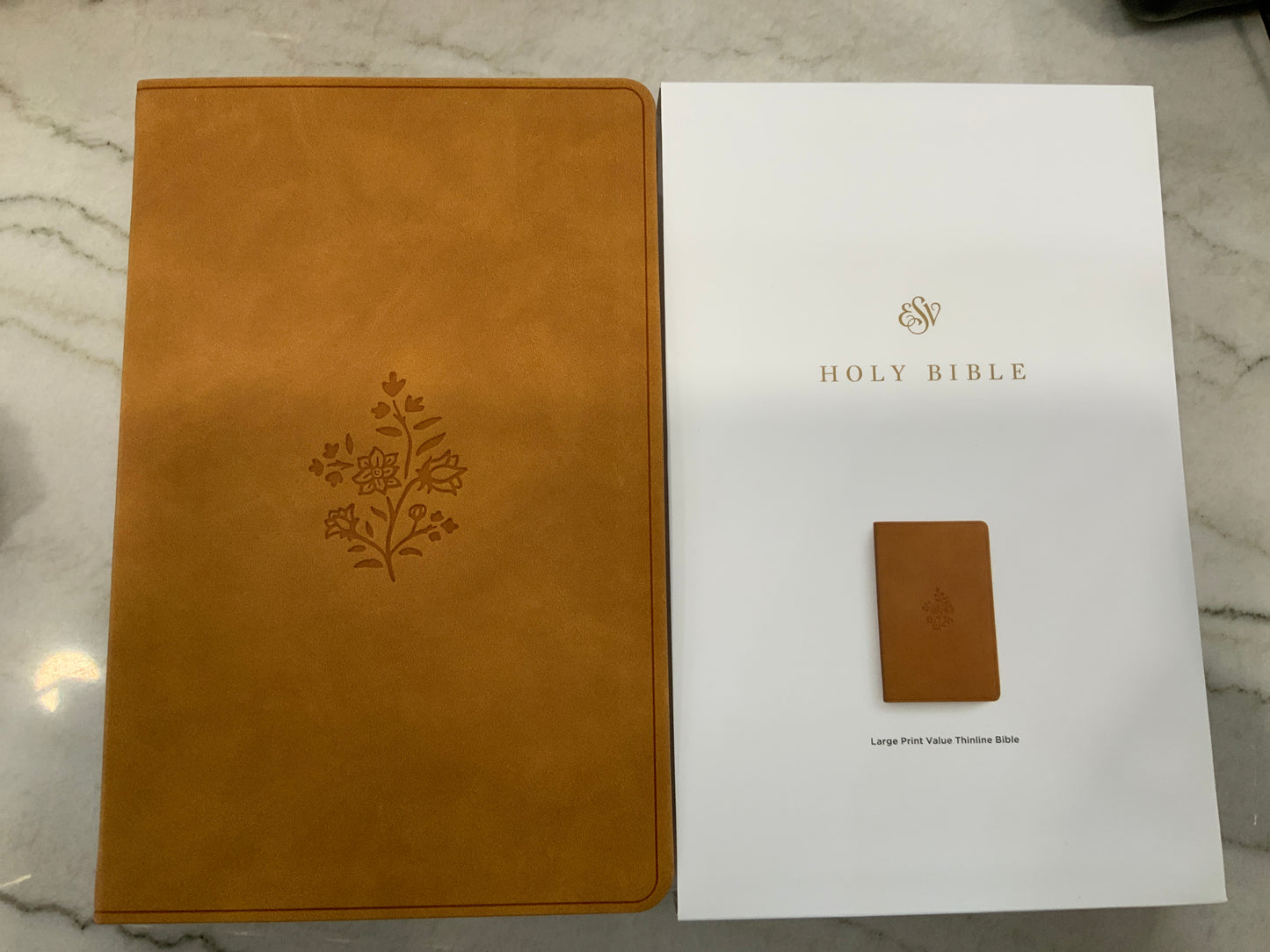 Brown Flower ESV Bible