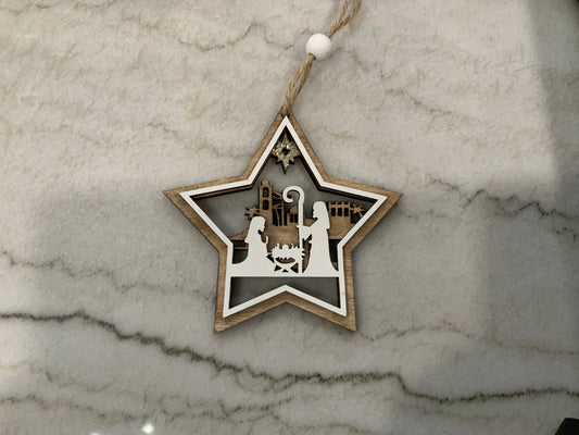 Wood Holy Night Ornament