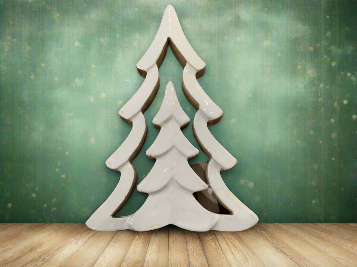 Enamel Cut Out Wood Tree Large