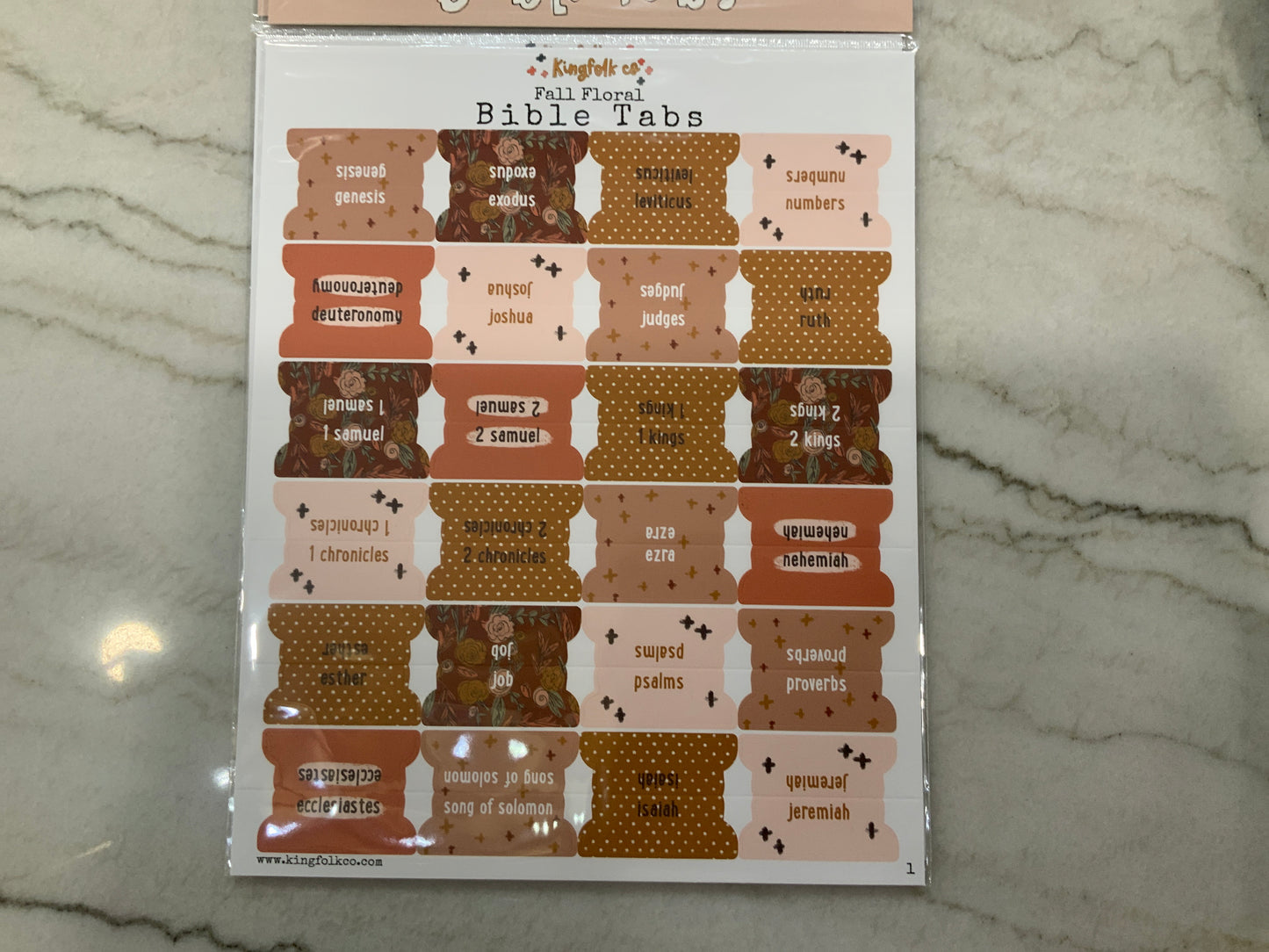 Fall Floral Bible Tabs