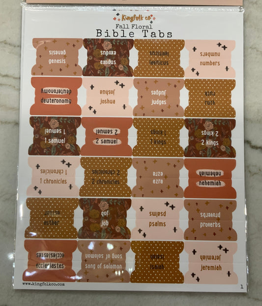 Fall Floral Bible Tabs