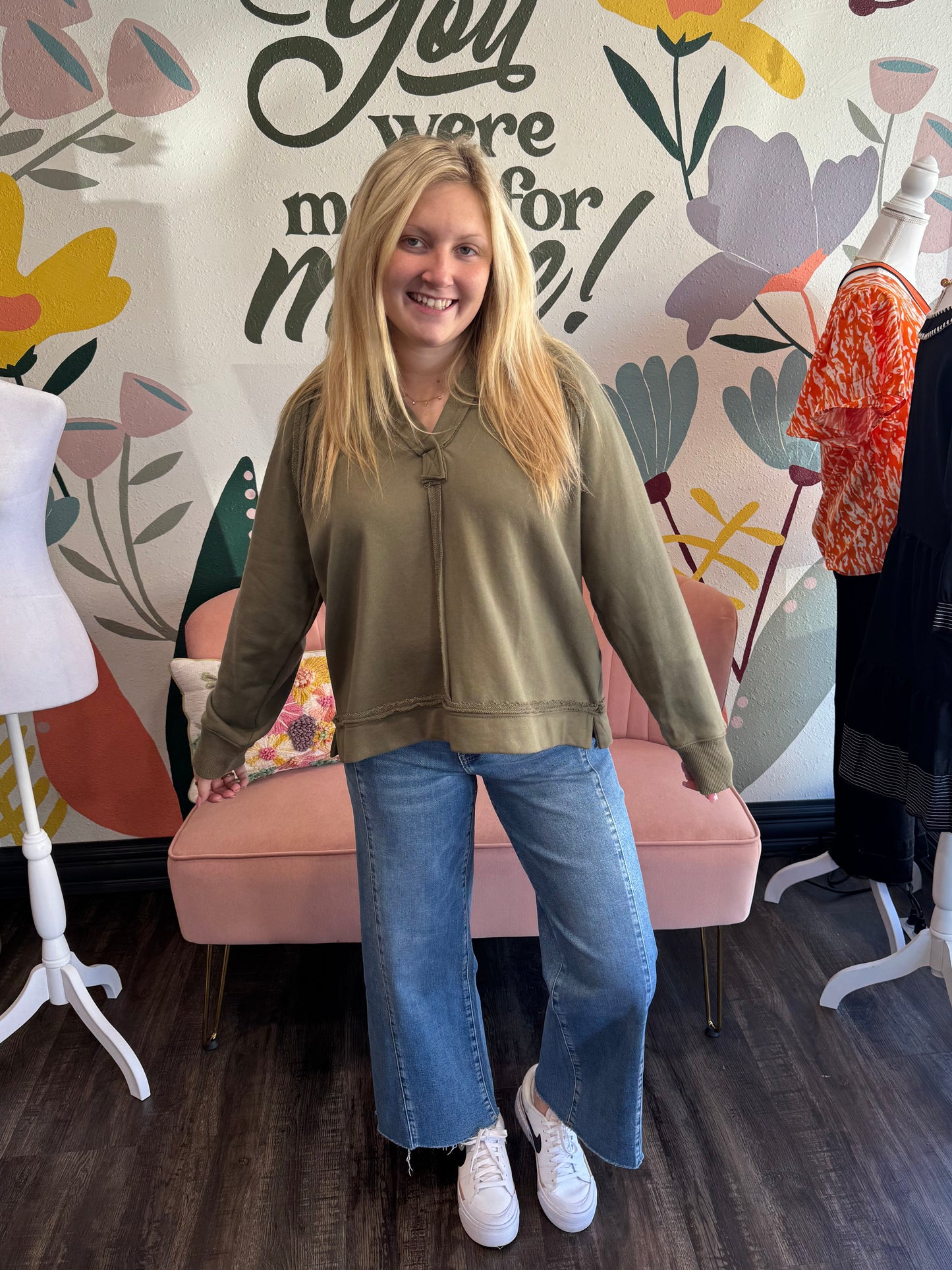 Light Olive Knit Top