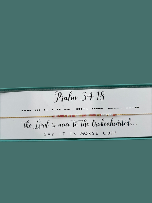 Psalm 34:18 Necklace - Dot & Dash