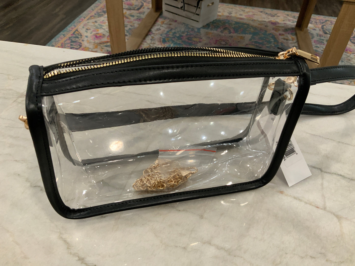 Clear Rectangle Black Bag