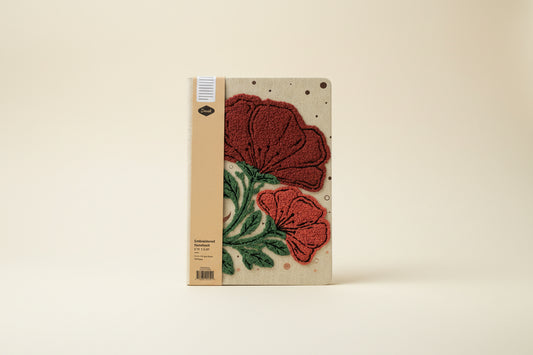 Embroidered Double Bloom journal