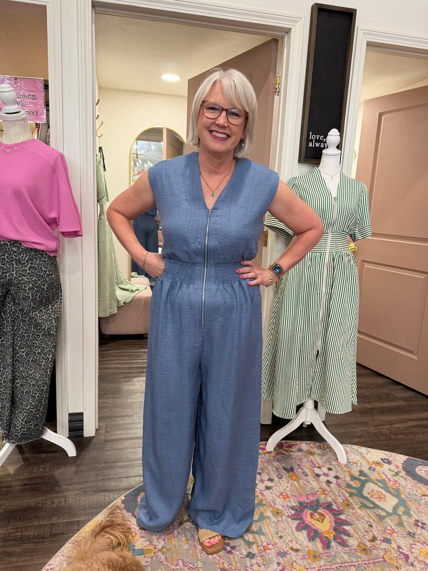 On The Go Denim Jumpsuit