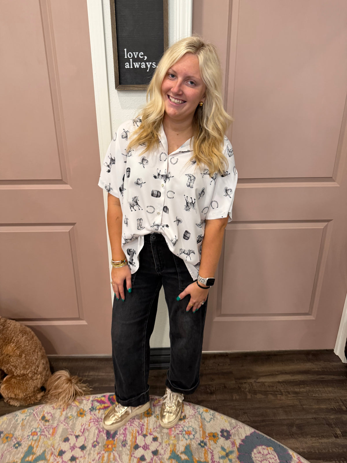 Saddle Up Button Blouse