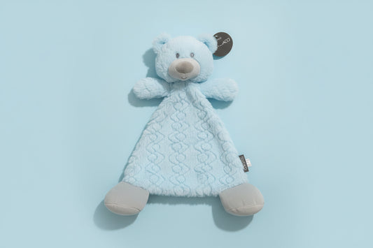 Blue Bear Rattle Blankie