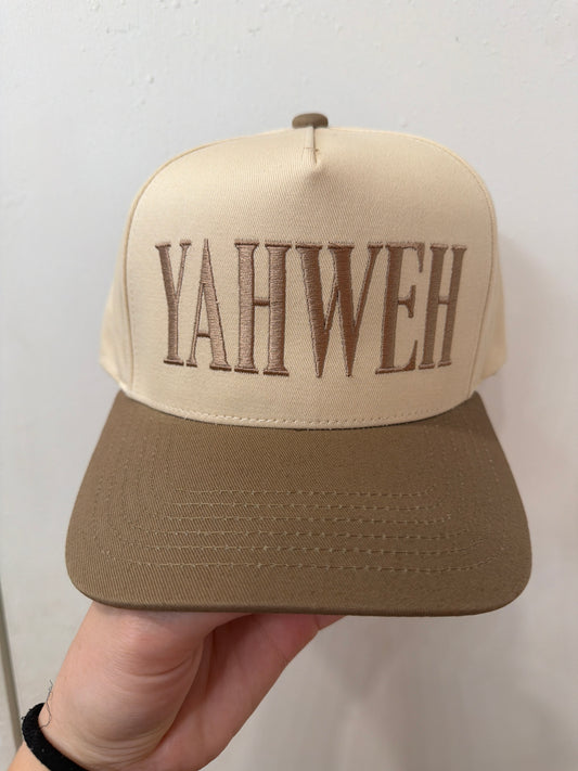 YAHWEH Tan Embroidered Hat (117)