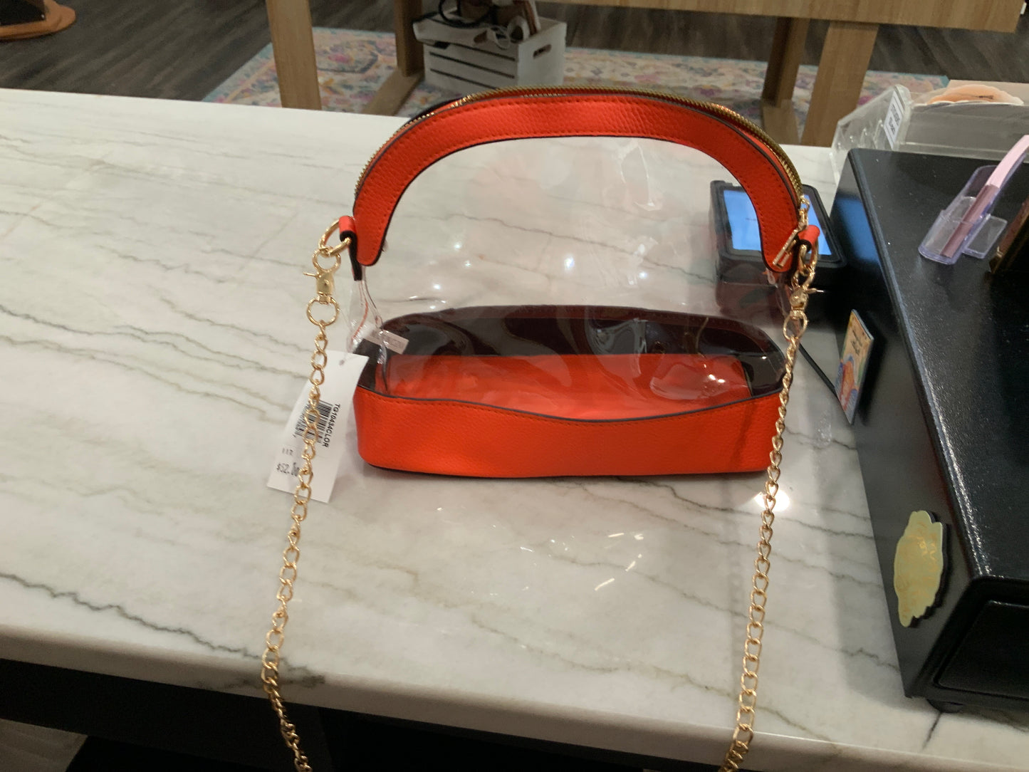 Orange Clear Stadium Bag