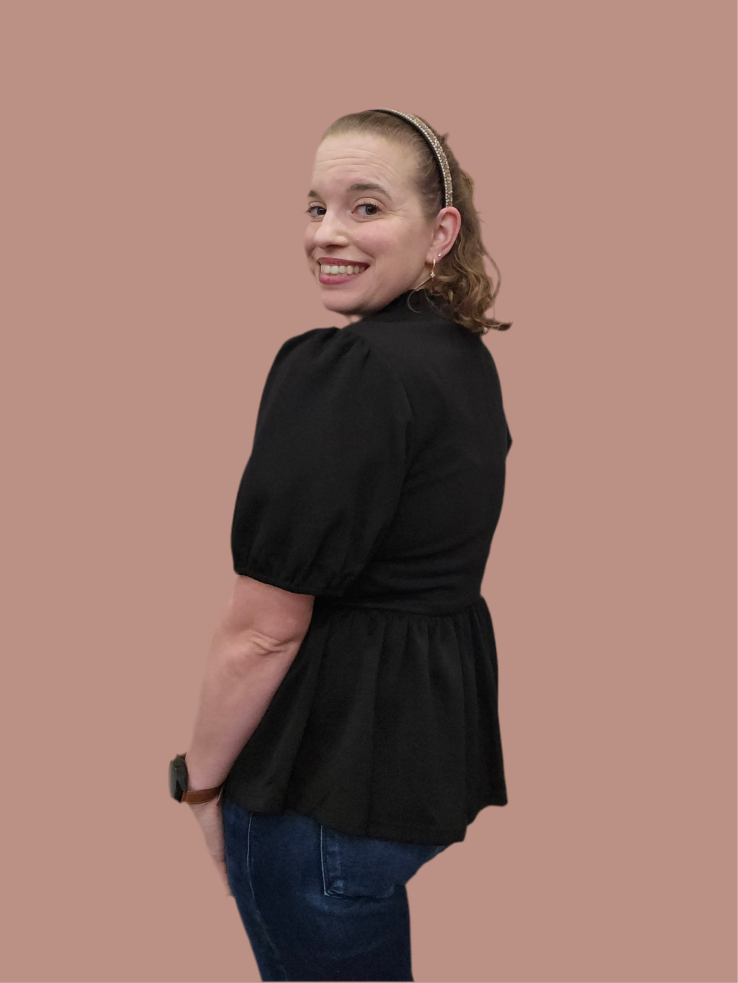 Let's Go Black Blouse