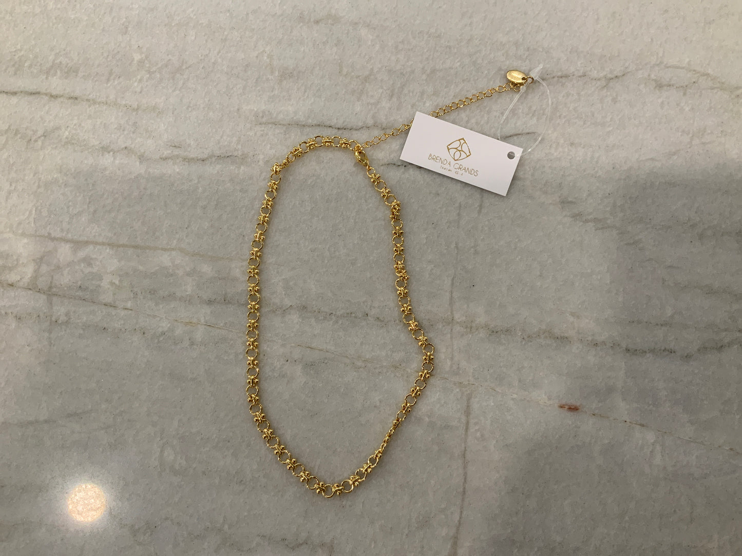 Gold Circle Link Necklace