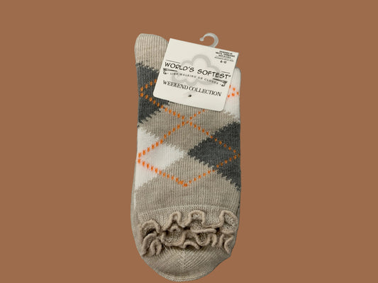 Oatmeal Argyle Socks
