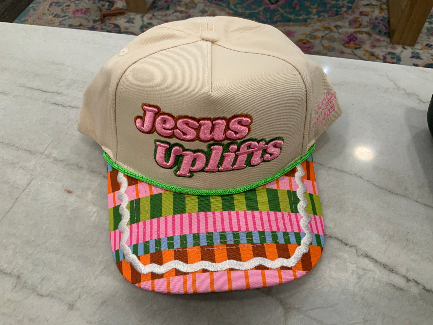 Jesus Uplifts Colorful Hat