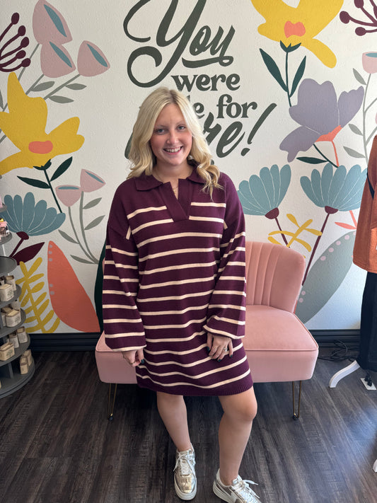 Wine Sweater Dress