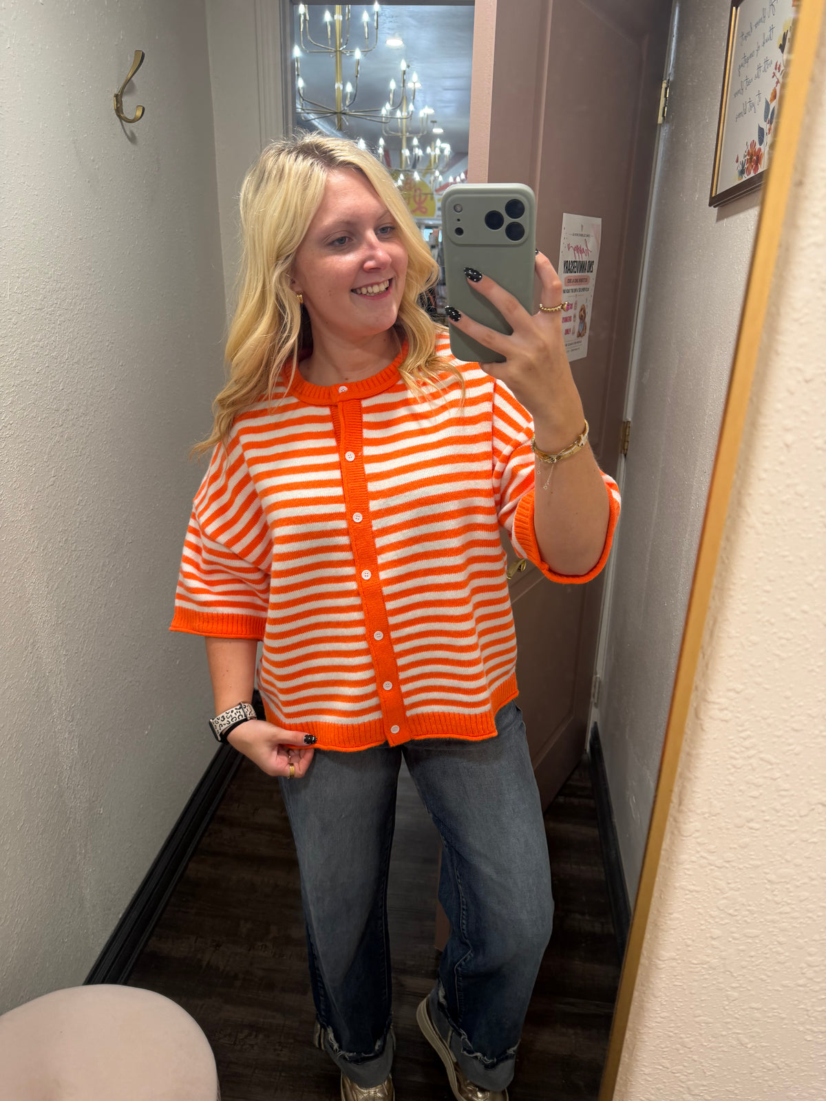 Stadium Stripe Orange Sweater