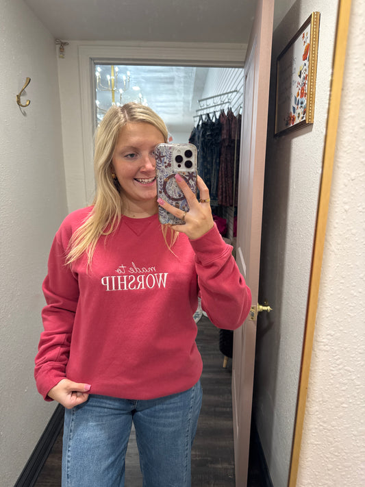 Made To Worship Embroidered Sweatshirt (117)