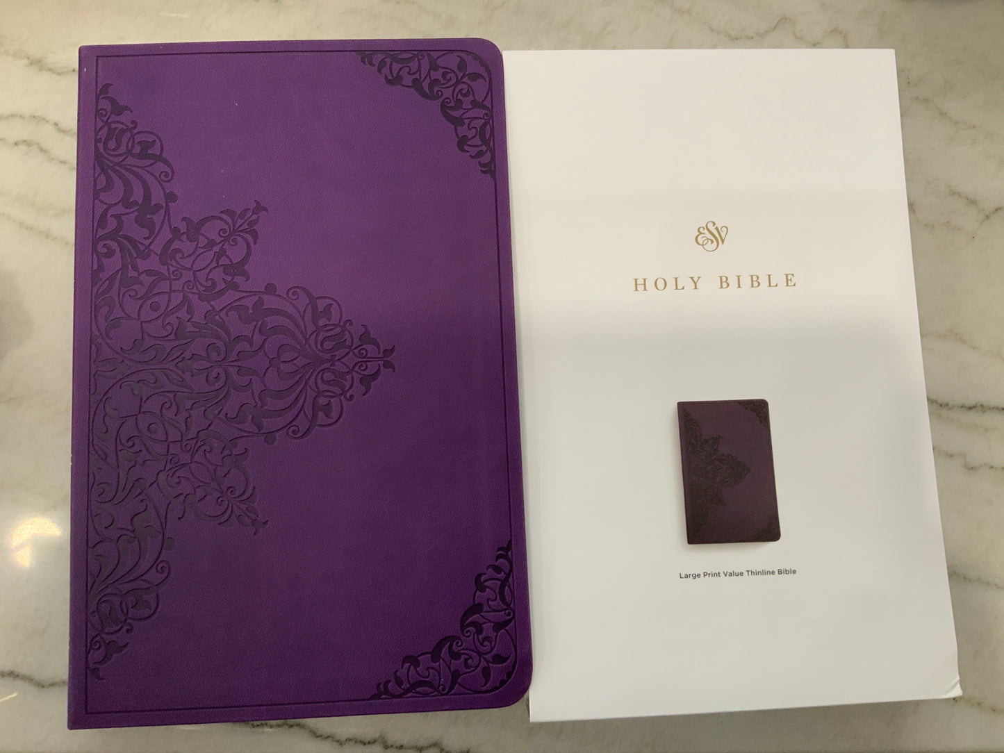 Purple Floral ESV Bible