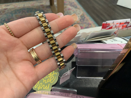 Two Toned Chunky Bracelet Waterproof