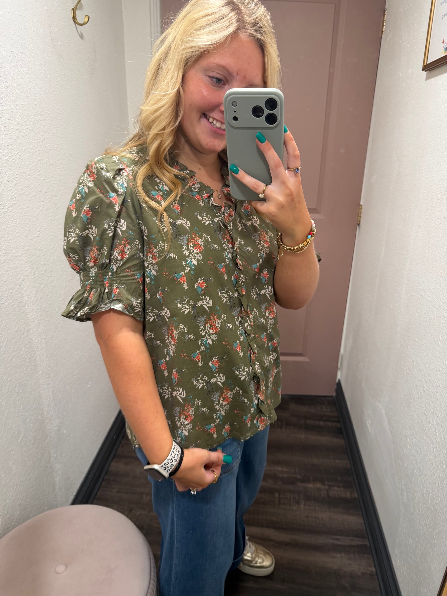 Wildflower Olive Blouse