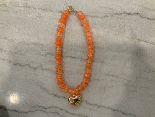 Orange statement necklace