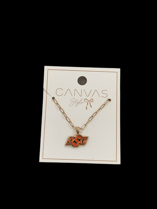 OSU Pendant Necklace Enamel