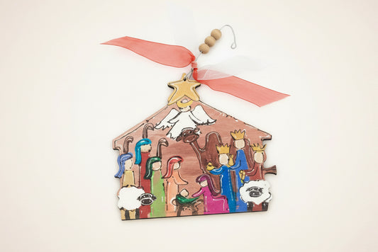 Unto Us A Child Is Born Colorful Ornament
