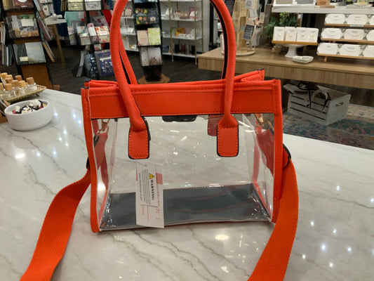 Orange Clear Square Mini Tote