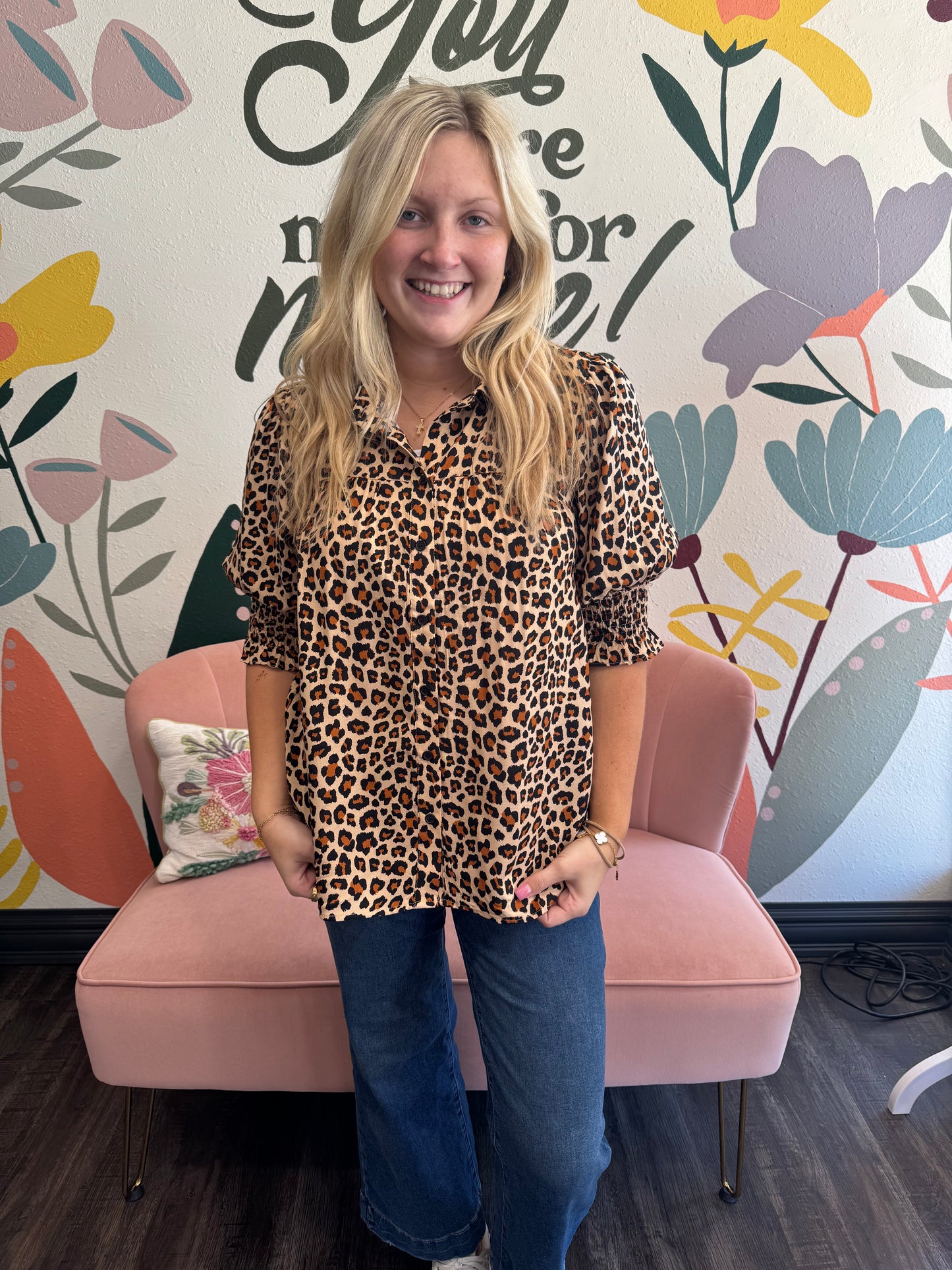 Brown Leopard Blouse