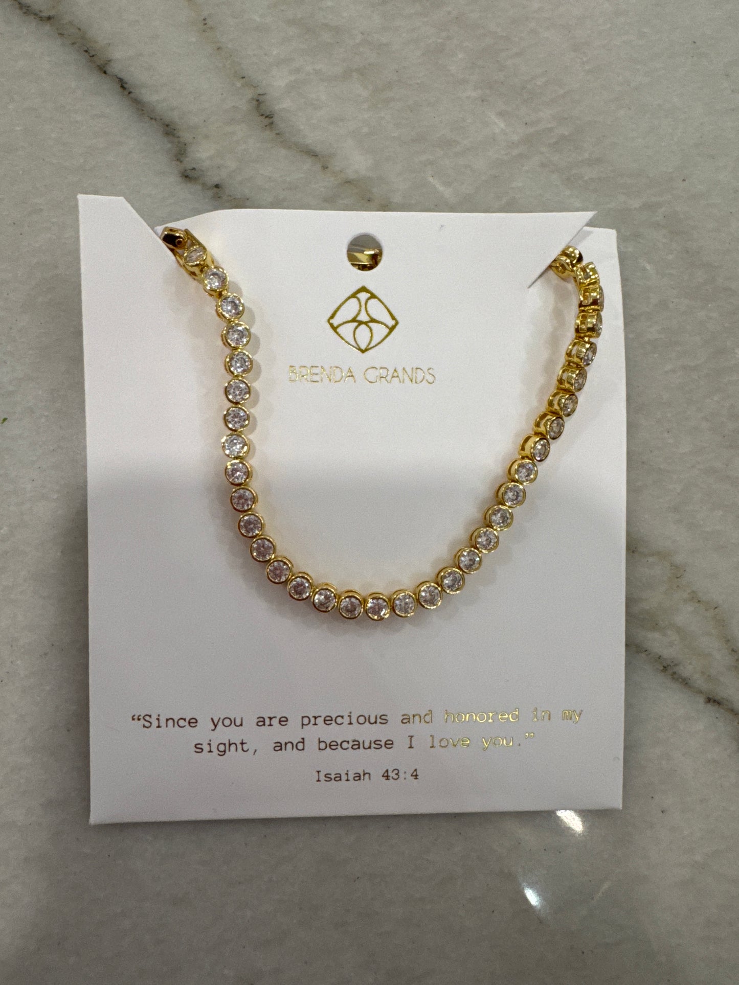 Gold Diamond Tennis Bracelet (Links)