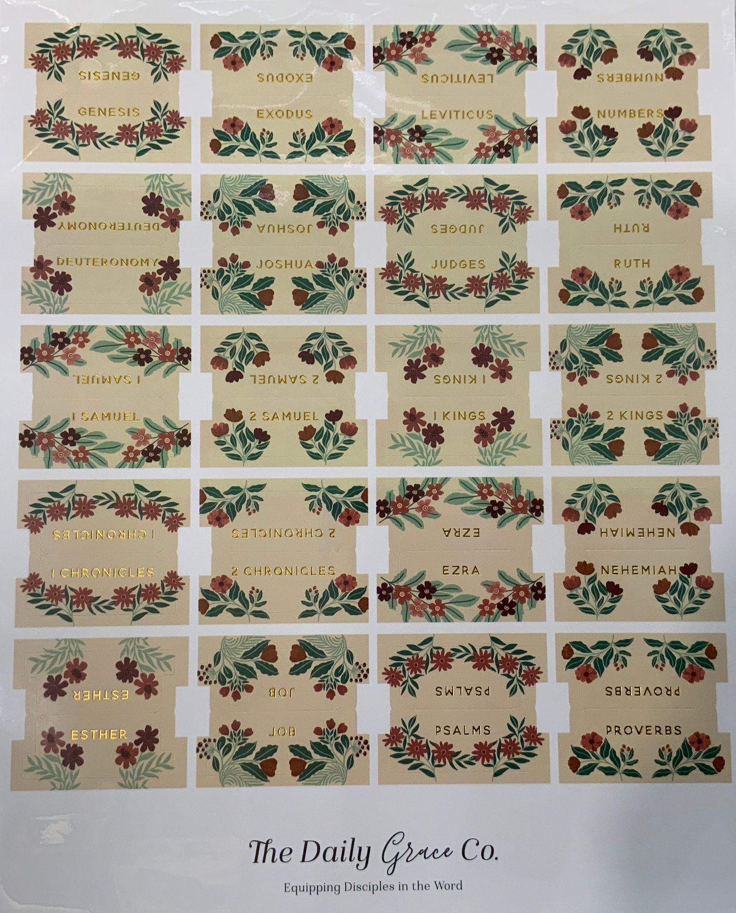 Burgundy Blooms Bible Tabs