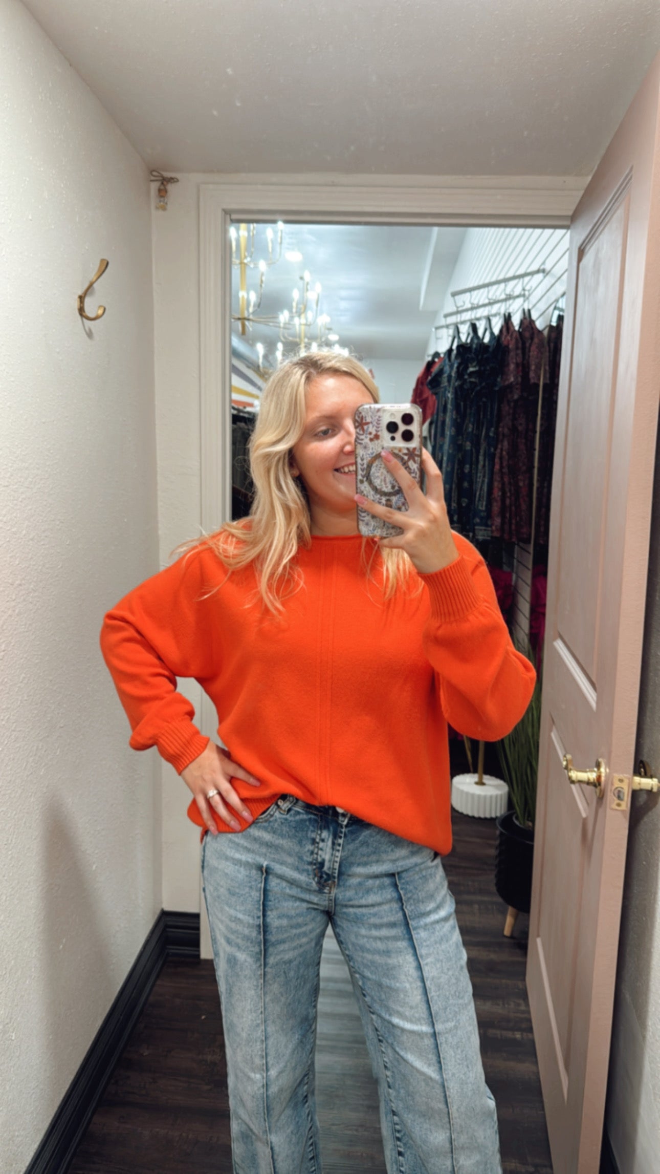 Tailgate Time Orange Sweater