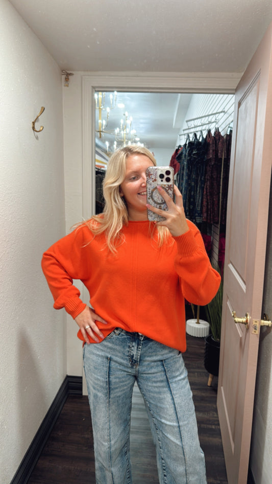 Tailgate Time Orange Sweater