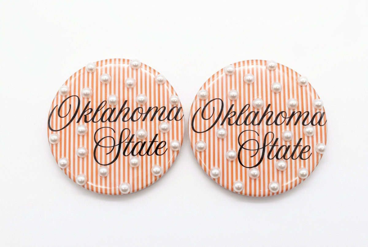 Oklahoma State Orange Pearl Button