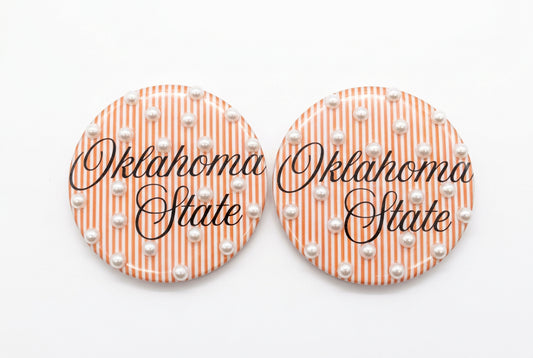 Oklahoma State Orange Pearl Button