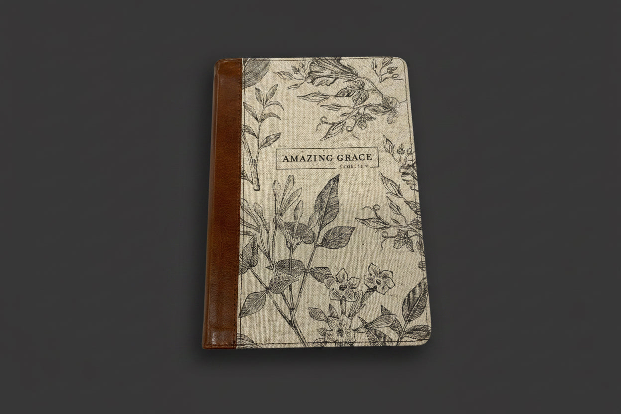 Amazing Grace Black And White Floral Journal