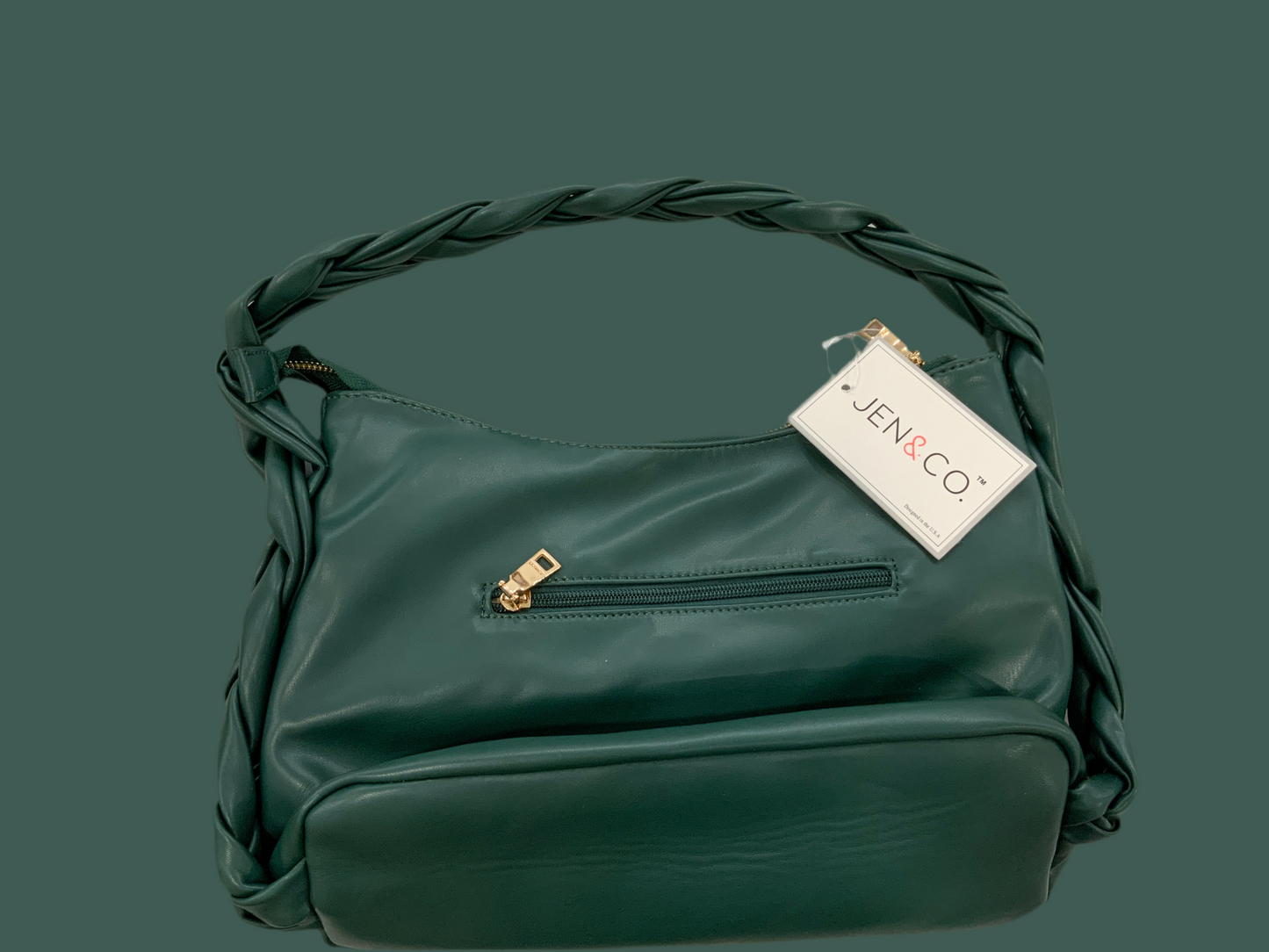 Hunter Green Woven Purse
