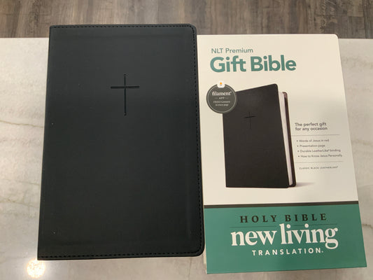 Leather Black Cross NLT Bible