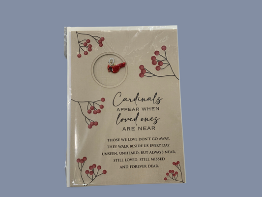 Cardinal card with charm