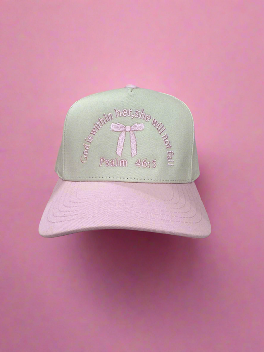 God Is Within Her Pink Embroidered Hat