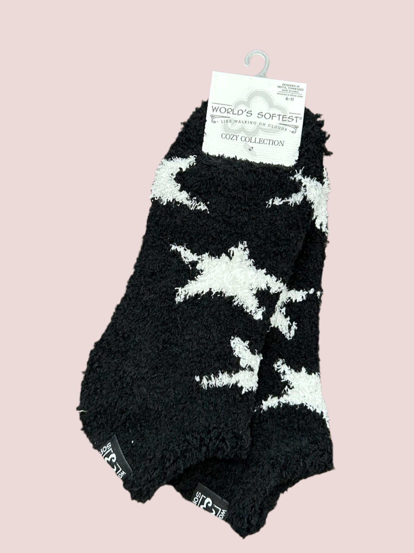 Star Black Ankle Socks