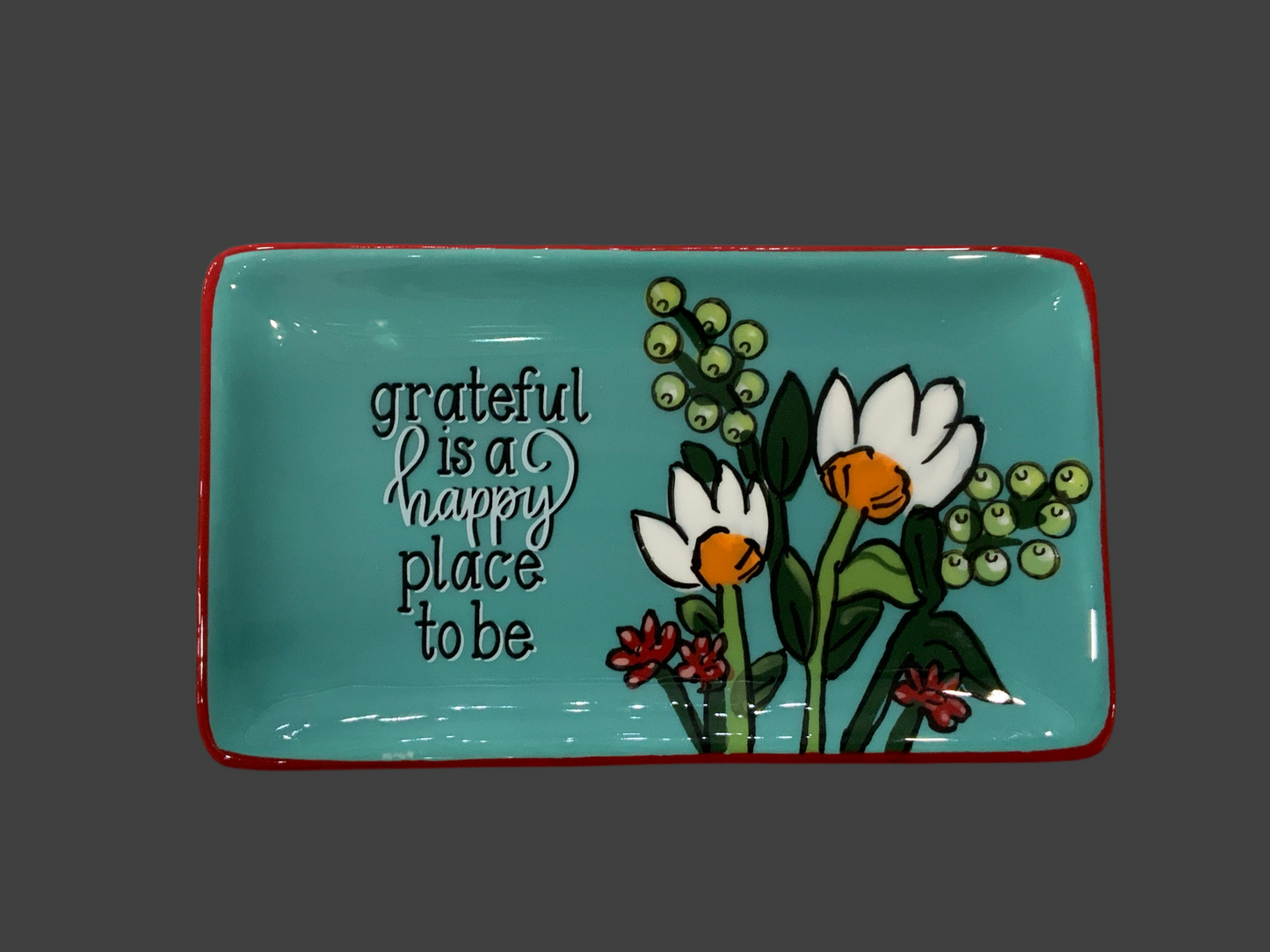 Grateful is a Happy Place Trinket Tray